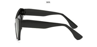 Red cat-eye sunglasses with silver mirrored lenses, featuring a bold retro frame design. - Image 7