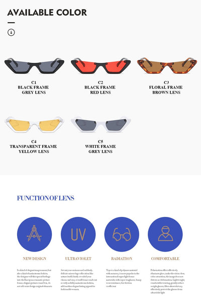 Retro cat-eye sunglasses with a brown leopard print plastic frame and brown lenses, shown on a white background. - Image 8