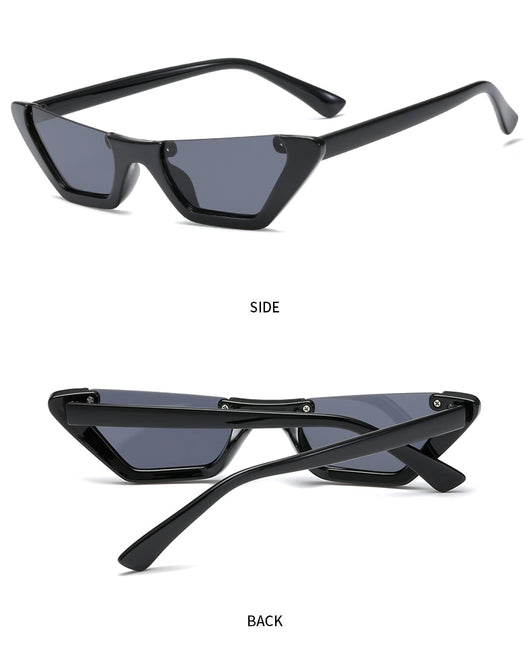 Retro cat-eye sunglasses with a brown leopard print plastic frame and brown lenses, shown on a white background. - Image 14