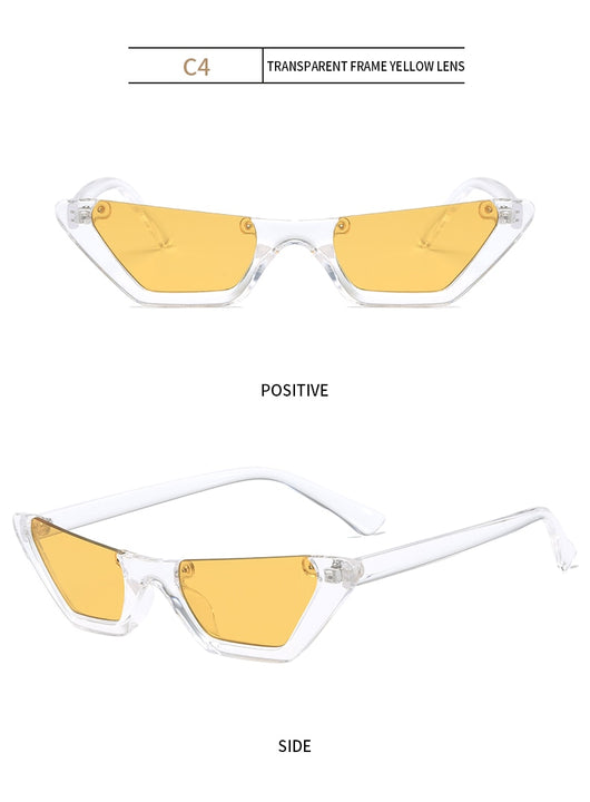 Retro cat-eye sunglasses with a brown leopard print plastic frame and brown lenses, shown on a white background. - Image 17