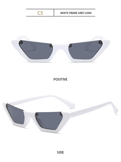 Retro cat-eye sunglasses with a brown leopard print plastic frame and brown lenses, shown on a white background. - Image 18