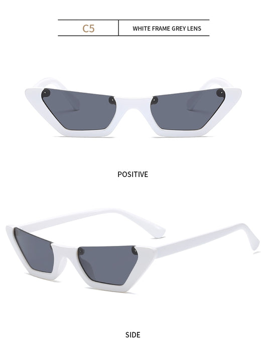 Retro cat-eye sunglasses with a brown leopard print plastic frame and brown lenses, shown on a white background. - Image 18