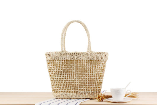 Bolsa de Playa Tejida Hueca - Estilo Rústico para Vacaciones - Image 7