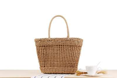 Bolsa de Playa Tejida Hueca - Estilo Rústico para Vacaciones - Image 8