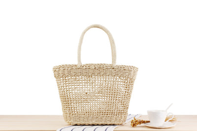 Bolsa de Playa Tejida Hueca - Estilo Rústico para Vacaciones - Image 9