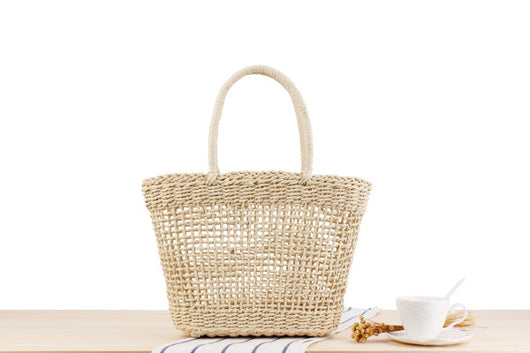 Bolsa de Playa Tejida Hueca - Estilo Rústico para Vacaciones - Image 9
