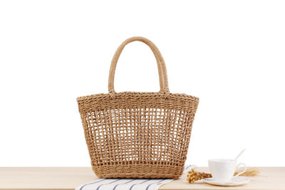 Bolsa de Playa Tejida Hueca - Estilo Rústico para Vacaciones - Image 10