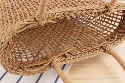 Bolsa de Playa Tejida Hueca - Estilo Rústico para Vacaciones - Image 17