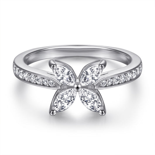 Anillo de Plata Esterlina 925 Gardenia con Circonita Ojo de Caballo para Mujer - Image 6