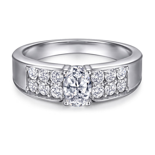 Anillo de Diamante Clásico Cuatro Garras Zirconia Plata S925 - Image 6