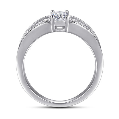 Anillo de Diamante Clásico Cuatro Garras Zirconia Plata S925 - Image 9