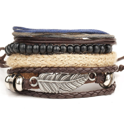 Pulseras de Cuero con Abalorios Artesanales - Image 26