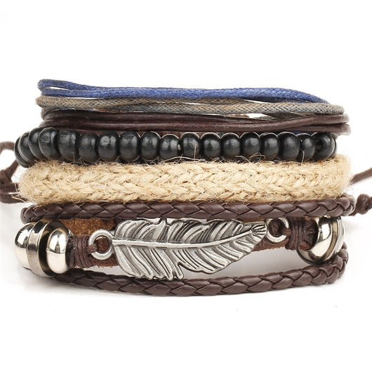 Pulseras de Cuero con Abalorios Artesanales - Image 26