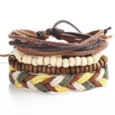 Pulseras de Cuero con Abalorios Artesanales - Image 33