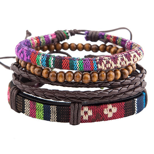 Pulseras de Cuero con Abalorios Artesanales - Image 34
