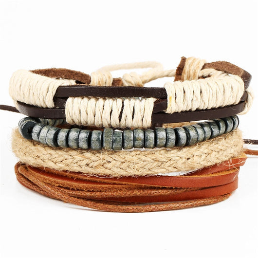 Pulseras de Cuero con Abalorios Artesanales - Image 35