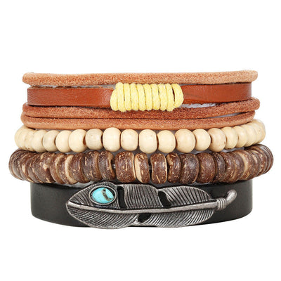 Pulseras de Cuero con Abalorios Artesanales - Image 36