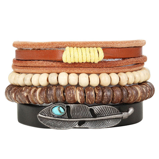 Pulseras de Cuero con Abalorios Artesanales - Image 36