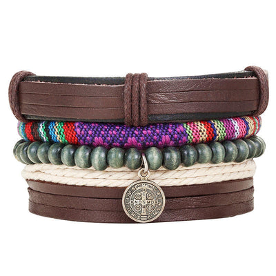 Pulseras de Cuero con Abalorios Artesanales - Image 37