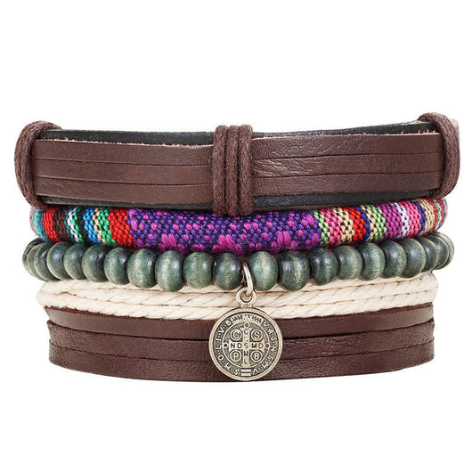 Pulseras de Cuero con Abalorios Artesanales - Image 37