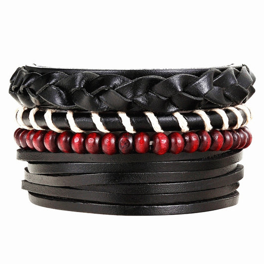 Pulseras de Cuero con Abalorios Artesanales - Image 42