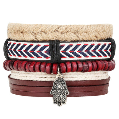 Pulseras de Cuero con Abalorios Artesanales - Image 43