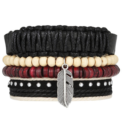 Pulseras de Cuero con Abalorios Artesanales - Image 45