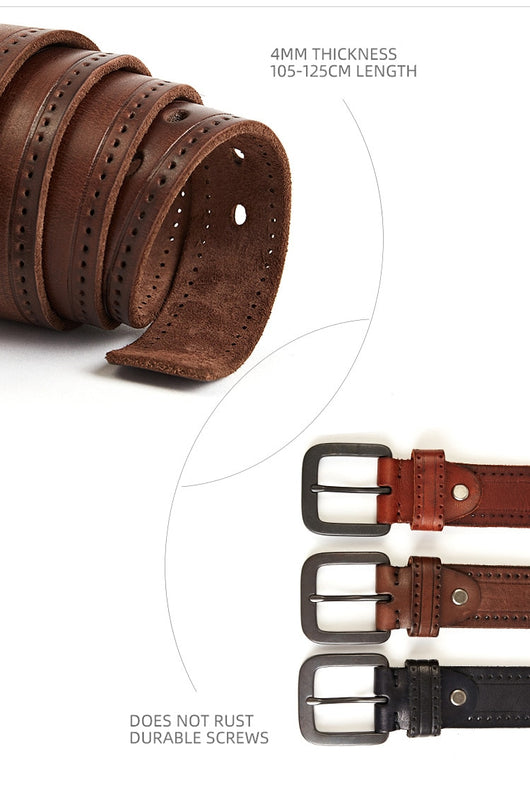 Cinturón de Cuero para Hombre con Hebilla Pin - Piel Premium Casual - Image 14
