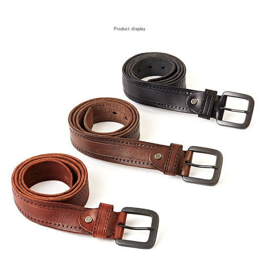 Cinturón de Cuero para Hombre con Hebilla Pin - Piel Premium Casual - Image 16
