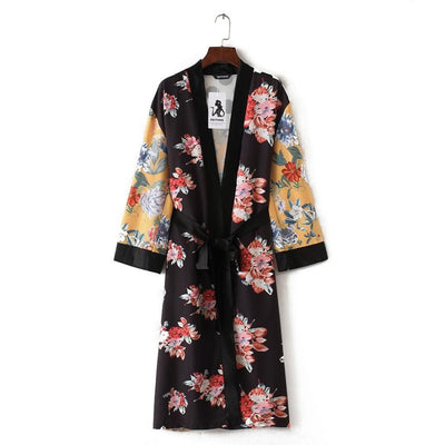 Cardigan Kimono Estampado Floral para Playa - Image 12