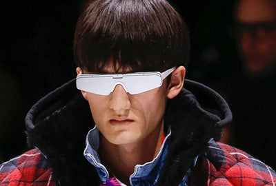 Brown mirror Siamese sport sunglasses with a flat top frame and gradient lenses, shown on a white background. - Image 13