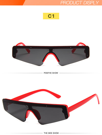 Brown mirror Siamese sport sunglasses with a flat top frame and gradient lenses, shown on a white background. - Image 19