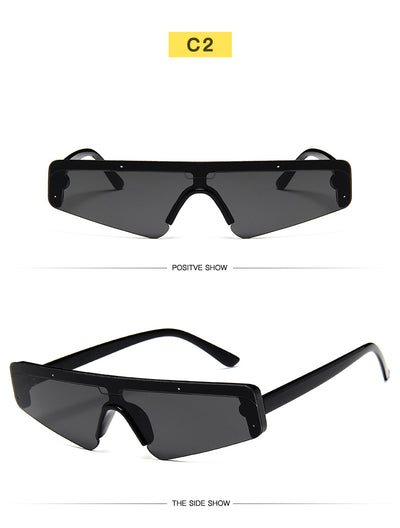 Brown mirror Siamese sport sunglasses with a flat top frame and gradient lenses, shown on a white background. - Image 21
