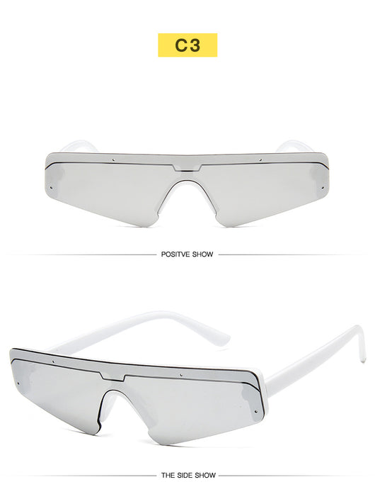 Brown mirror Siamese sport sunglasses with a flat top frame and gradient lenses, shown on a white background. - Image 22