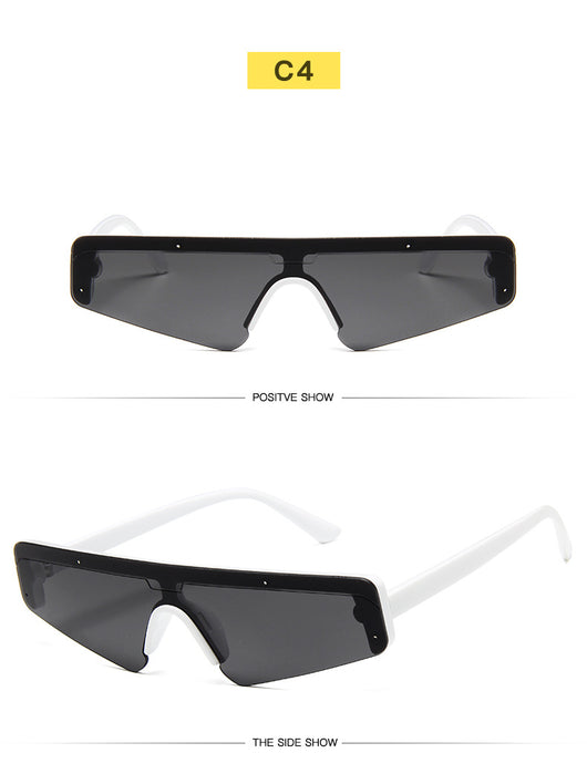 Brown mirror Siamese sport sunglasses with a flat top frame and gradient lenses, shown on a white background. - Image 23