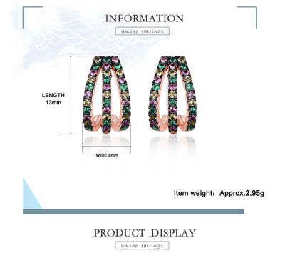 Aretes de Plata 925 con Incrustaciones de Gemas Arcoíris - Image 6