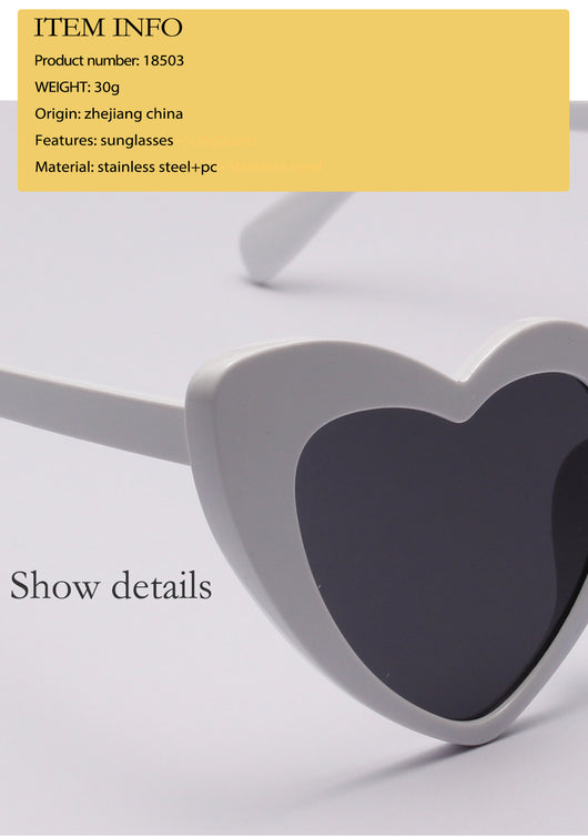 Heart-shaped tortoiseshell sunglasses with light brown lenses on a white background, perfect for women. - Image 10