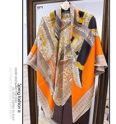 Pañoleta de seda y cachemira estampada vintage - Image 12