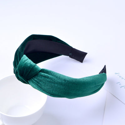 Diadema de Terciopelo Dorado con Borde Ancho Anudado - Image 14
