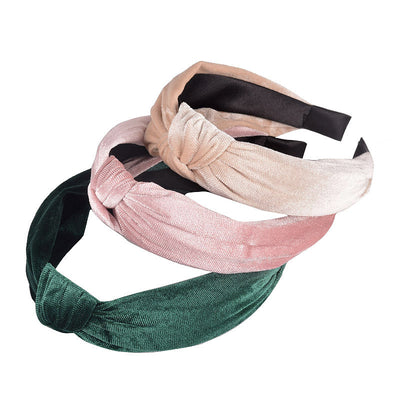 Diadema de Terciopelo Dorado con Borde Ancho Anudado - Image 18