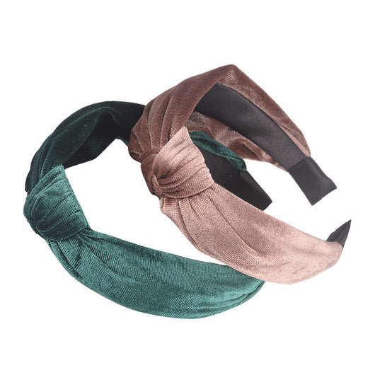 Diadema de Terciopelo Dorado con Borde Ancho Anudado - Image 19