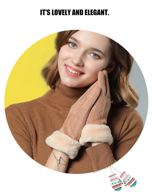 Guantes de Invierno en Gamuza con Lana Térmica para Mujer - Image 5