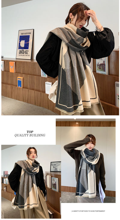 Bufanda Geométrica Reversible de Imitación Cashmere - Image 8