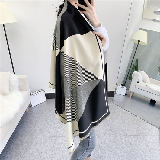Bufanda Geométrica Reversible de Imitación Cashmere - Image 12