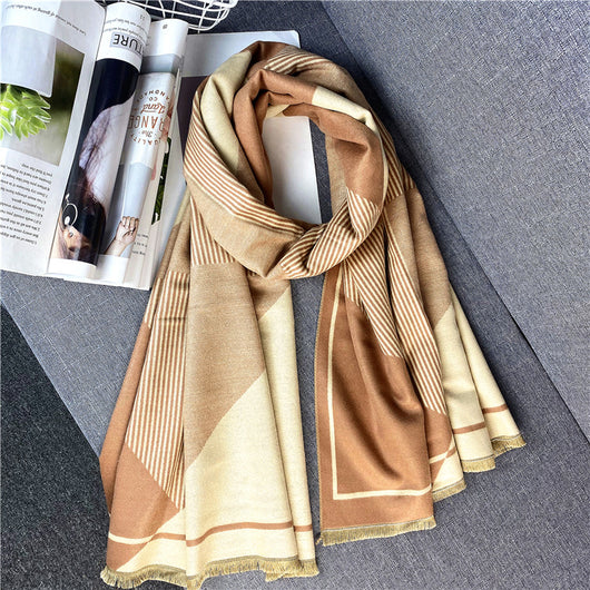 Bufanda Geométrica Reversible de Imitación Cashmere - Image 24