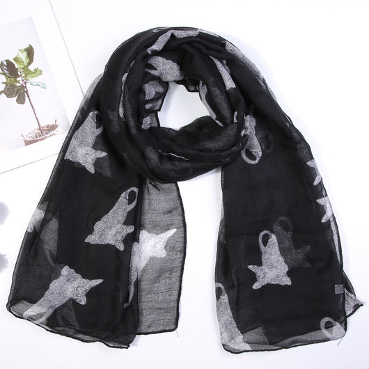 Pañuelo Parisino con Estampado de Gato Persa - Image 10