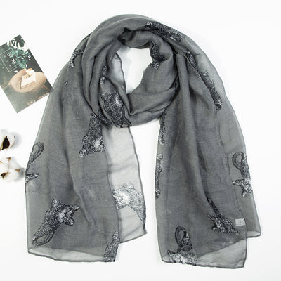 Pañuelo Parisino con Estampado de Gato Persa - Image 12