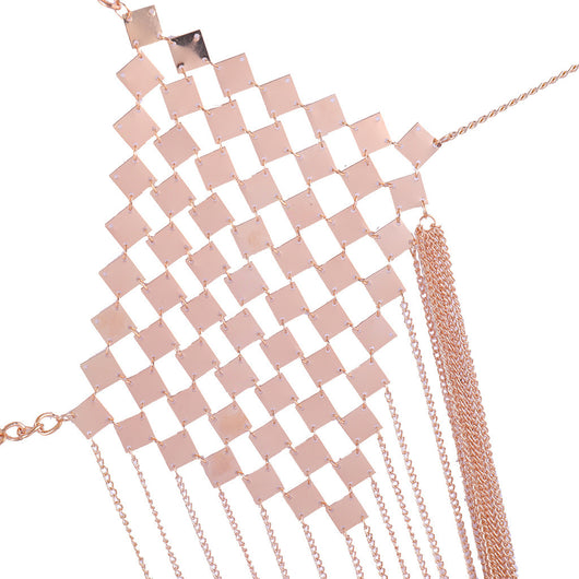 Cadena de cuerpo metálica con borlas para el busto - Image 19