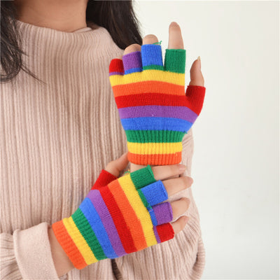 Guantes sin Dedos Arcoíris para Adultos - Medio Dedo Transpirable - Image 9