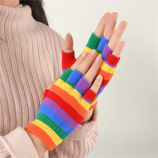 Guantes sin Dedos Arcoíris para Adultos - Medio Dedo Transpirable - Image 10